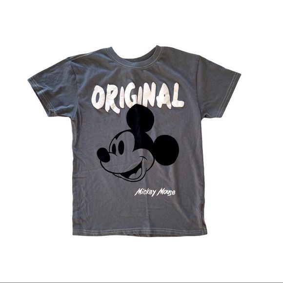 Disney Tops - Original Disney Mickey Mouse gray signature shirt sleeved t-shirt top small